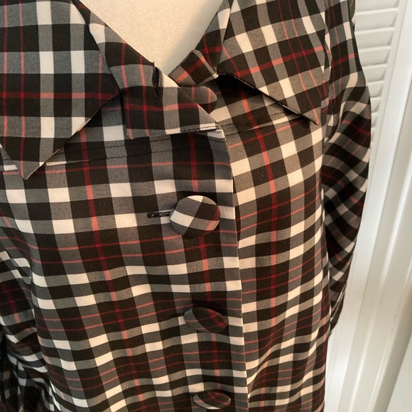 EUC John Paul Richard Black + Red & White Plaid Lightweight Jacket Size 14 - Picture 9 of 15